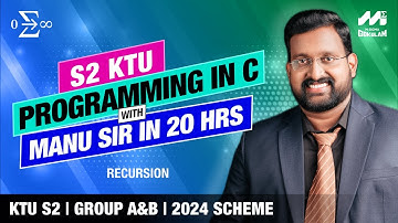 C programming | Recursion | S2 KTU B.Tech | 2024 Scheme | Manu sir | Best class in 2025