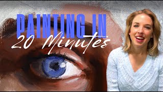 20 Minute Painting! Video 4  A Realistic Eye in Oils #20minutepainting #paintingeyes #oilpainting