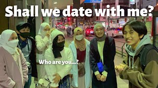 Japanese try to invite random Muslim women to date in Japan!