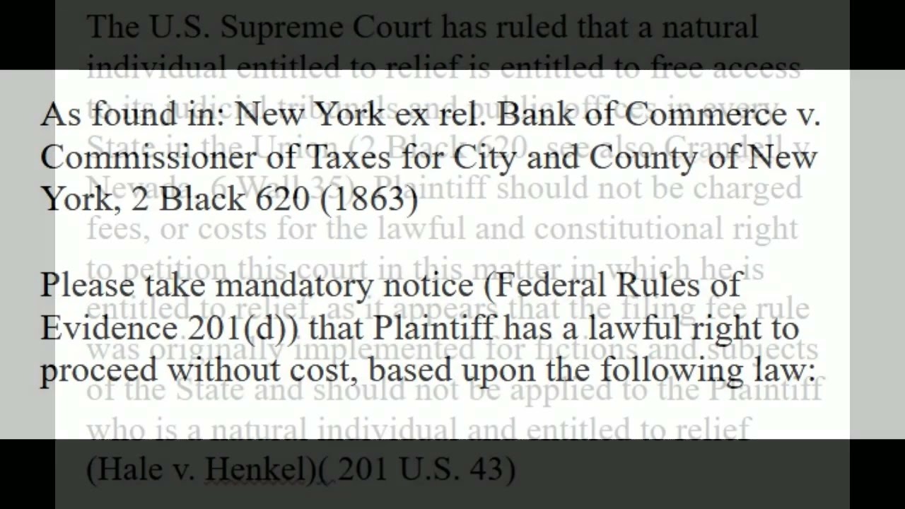 MANDATORY NOTICE OF CLAIMANT'S RIGHT TO COURT WITHOUT FEES