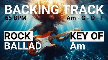 Cinematic Still Rising Rock Ballad Backing Track in A Minor | Am - G - D - F | 65 BPM