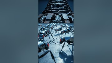 The Nanobot Swarm: Chrome Ants Powering the Cyber-Factory | 3D Sci-Fi Animation