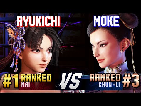 SF6 ▰ RYUKICHI (#1 Ranked Mai) vs MOKE (#3 Ranked Chun-Li) ▰ High Level Gameplay