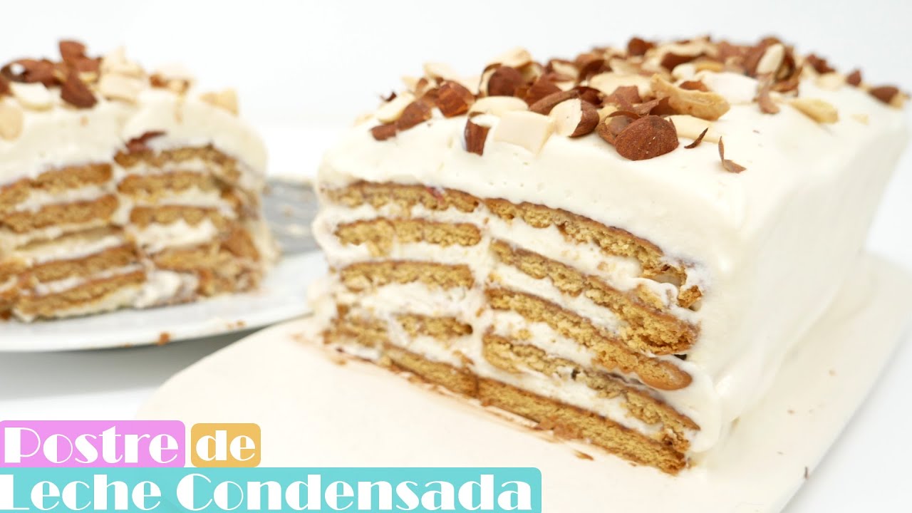 CONDENSED MILK DESSERT??? (NO OVEN easy cake with COOKIES) ??? -  YouTube