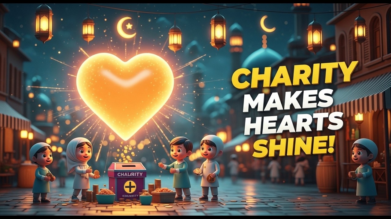 Giving Charity Makes Hearts Shine 💛✨ | A Beautiful Ramadan Lesson for Kids