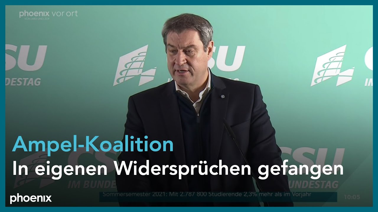 Pressekonferenz mit Alexander Dobrindt und Markus Söder vor der CSU ...