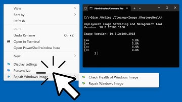 Add a Right Click Context Menu Option to Repair your Windows System Image using DISM