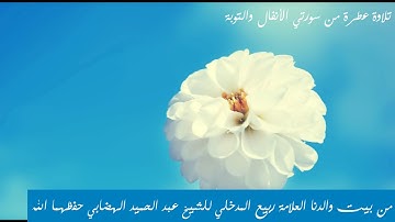تلاوة عطرة من سورتي الأنفال والتوبة من بيت والدنا العلامة ربيع المدخلي للشيخ عبد الحميد الهضابي HD