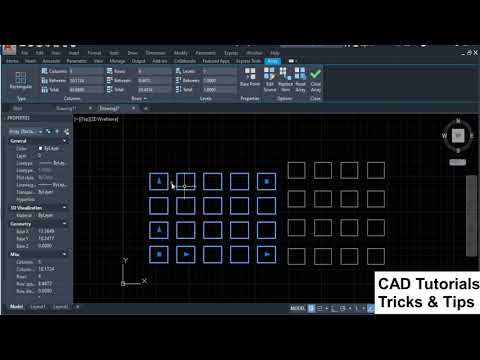 ArrayClassic Autocad, Array dialog box Autocad, Associative array Autocad, Array command Autocad