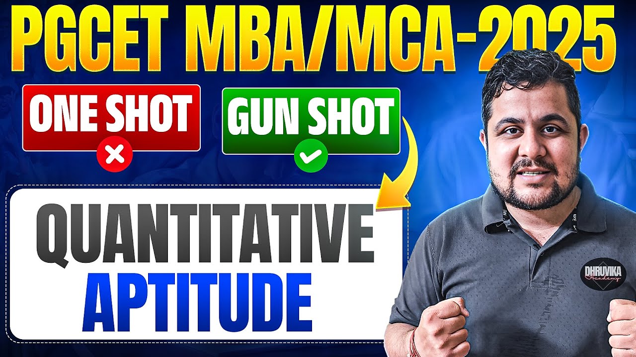 PGCET MBA-MCA | Quantitative Aptitude GUN SHOT 🔥 | PGCET MBA | PGCET ...