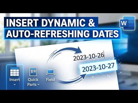 How to Insert Dynamic & Auto Refreshing Dates | How to Insert an Auto-Updating Date in MS Word