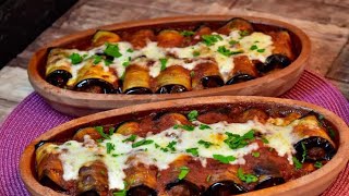 رولات الباذنجان مع اصابع الكفته الشهيه اطباق مميزه للغداء .. Eggplant rolls with kofta fingers