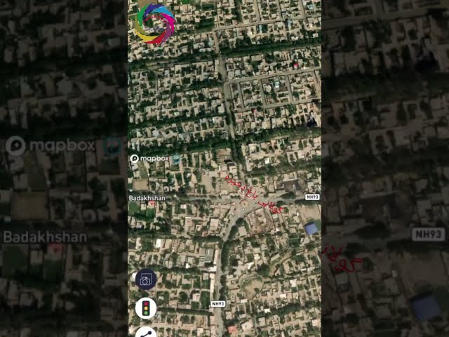 از پل کلان تالقان الی پل زینگرد ولسوالی فرخار سفر از طریق ستلایت  Taloqan to FarkharSatellite map class=