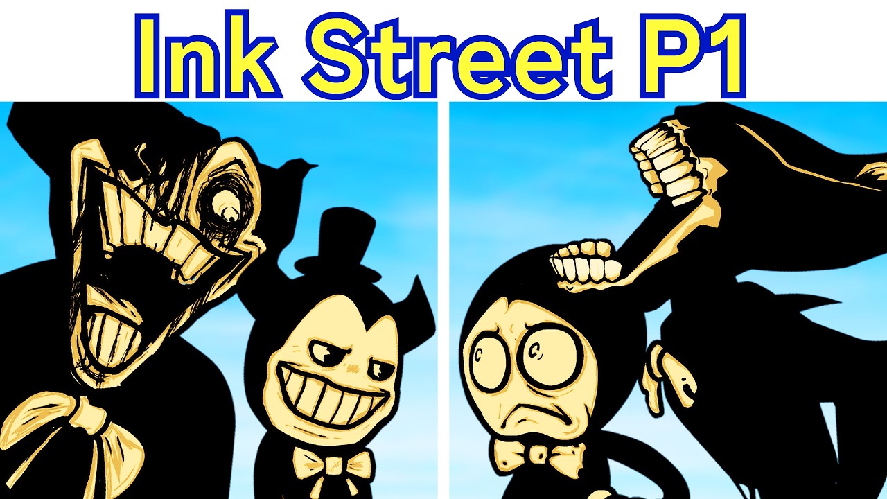 FNF BATTLE OF THE INK DEMONS! (OLLIE vs BENDY) Ink Street: Part 1