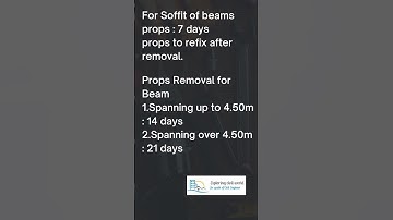 Stripping Time or De-Shuttering Time for Form works