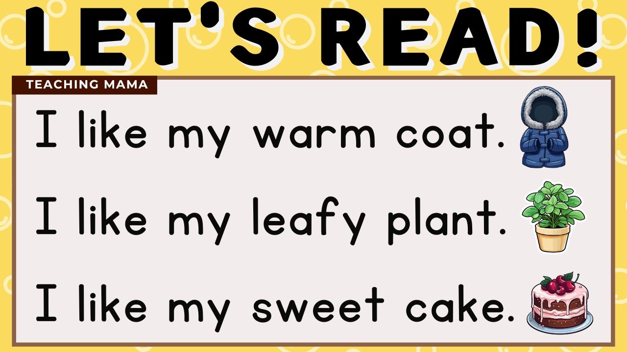 LET'S READ! | PRACTICE READING SIMPLE SENTENCES | LEARN TO READ VIDEO ...