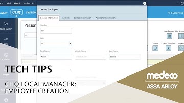 Medeco CLIQ Local Manager:  Employee Creation