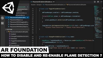 How to Disable and Enable AR Plane Detection With Unity3d and AR Foundation ?
