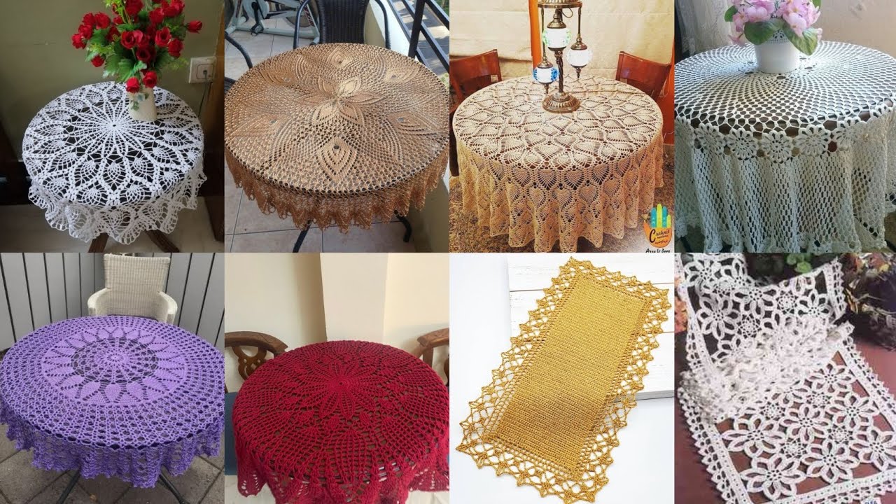 Elegant handmade crochet table runners in both circular and rectangular new designs 2025