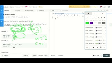 Leetcode Find majority element in an array. O(1) space complexity. O(n) time complexity.