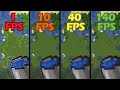 water bucket MLG with 5, 10, 20, 40, 80, 140 fps