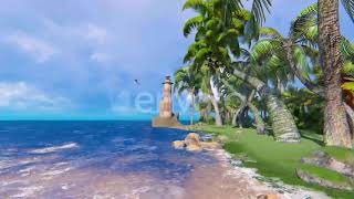 Sea, Sandy Beach And Lighthouse 2k | Motion Graphics - Envato elements