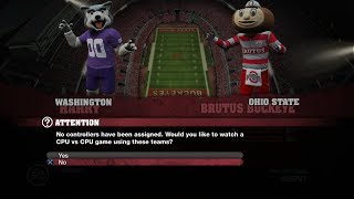 NCAA Football 10 Mascot Game Washington vs Ohio State