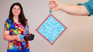 DIY No Binding Potholder // How to Sew a Self-binding Pot holder