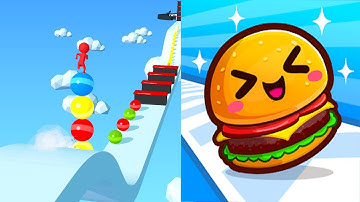 Stack Rider 3D vs Food Run 😱 All Levels Unlocked!