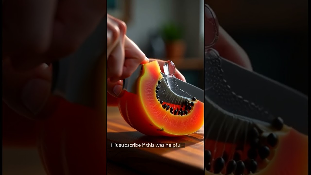 Papaya Glass Fruit Cutting ASMR Satisfying v2