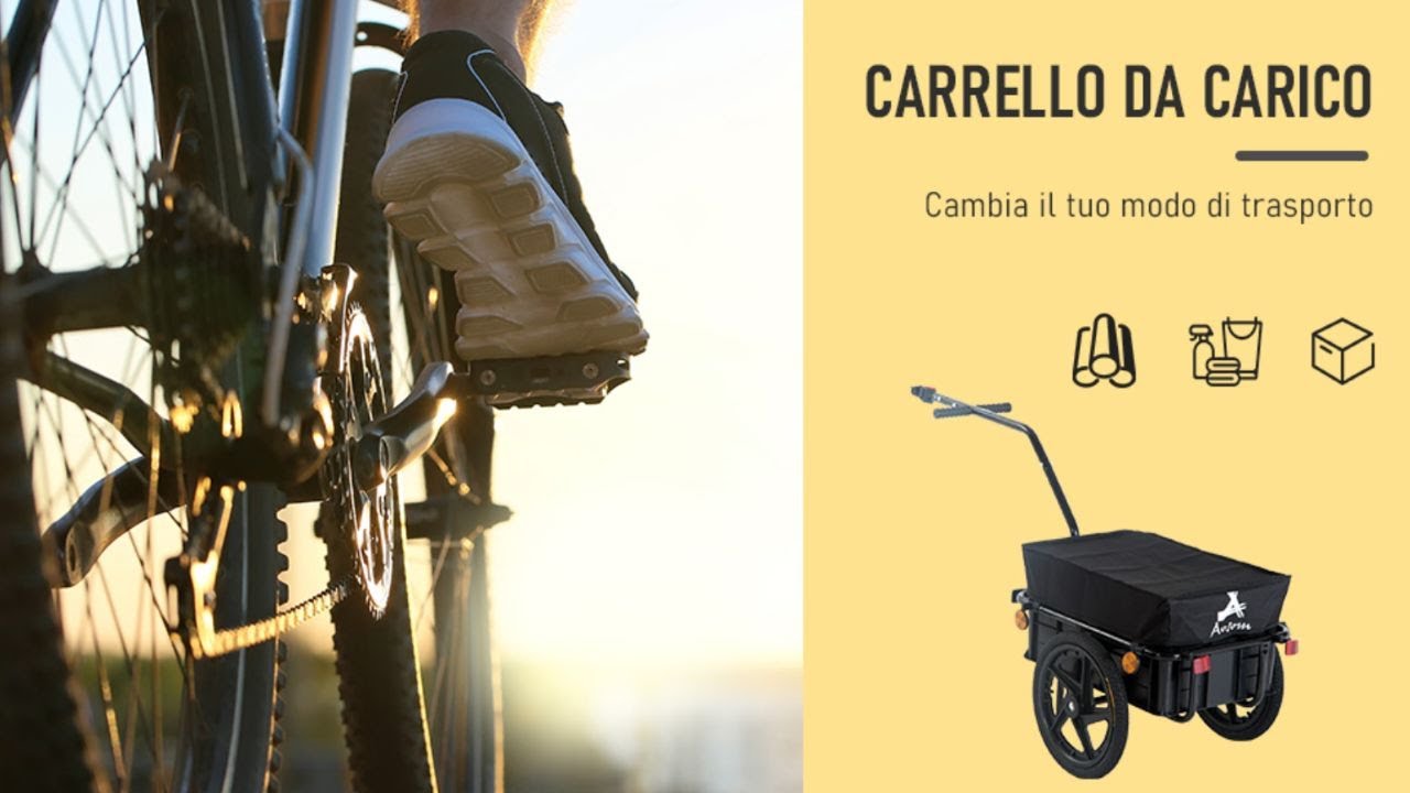 HOMCOM Rimorchio Per Bicicletta In Acciaio, 144×59×80 Cm, Capacità 40 Kg, Copertura Impermeabile, Ideale Per Spesa E Escursioni - Foto 12