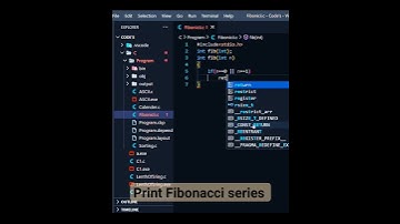 Print Fibonacci series using recursive function in c #shortvideo #programming #shorts #learning