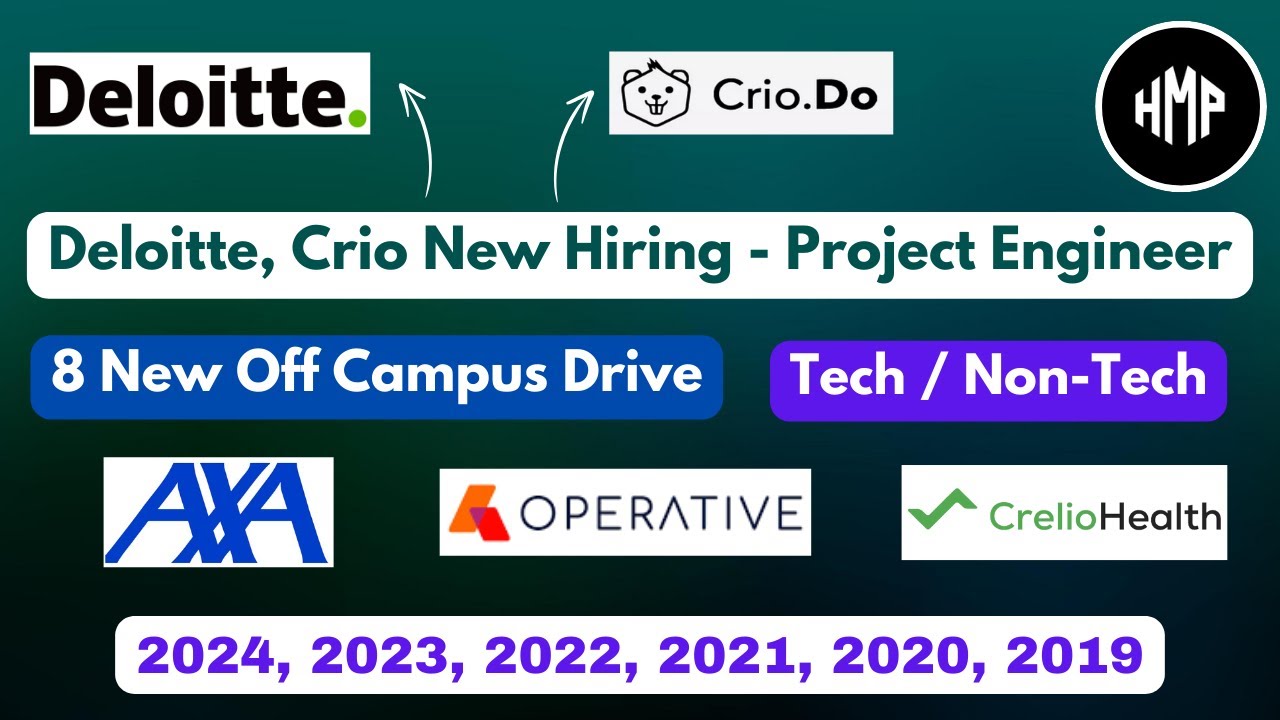 Crio.do project engineer | Deloitte hiring 2024 | off campus drive for ...