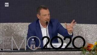 Video thumbnail of "Sanremo 2020 - Amadeus su Bugo e Morgan 08/02/2020"