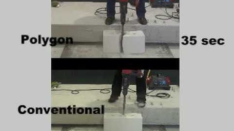 HILTI - Breaking effect polygon chisel vs. conventional on limstone