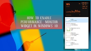 How to enable Performance Monitor Widget in Windows 10