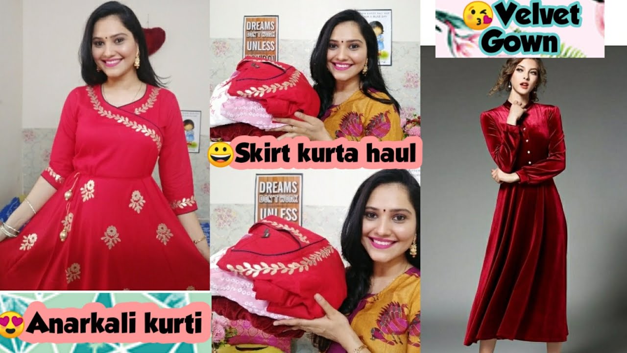 anarkali kurti with skirt