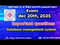 👉DBMS R22 Important Questions Dec 20th 2025| JNTUH CSE | Database Management Systems 2025
