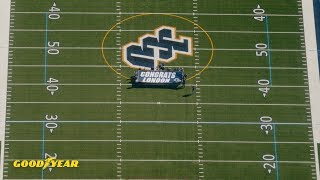 College Football HOF inductee London Fletcher rides the Goodyear Blimp