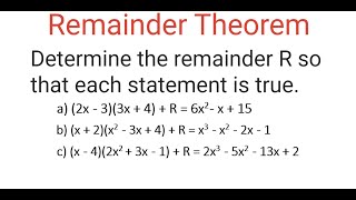Determine Value Of R In Each Polynomial Function Equation