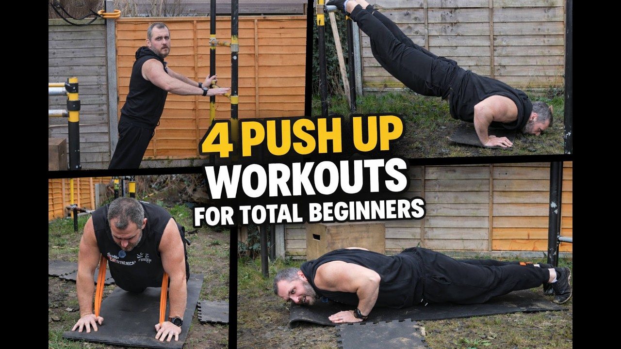 4 push up workouts for total beginners - YouTube
