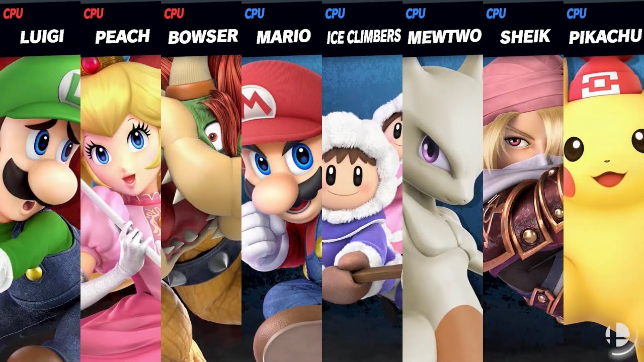 Super Smash Bros. Ultimate - Luigi, Peach & Bowser vs Mario & Everyone ...