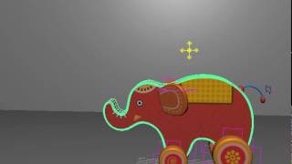 Elephant wheel rig playblast on Maya 2014