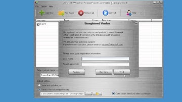 Working with Aostsoft Word to PowerPoint Converter