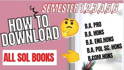 How to download du sol  2nd & 6th semester book & syllabus #sol #solbooks keep studying