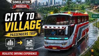 BUSSID Indonesia 🚍 Rainy City Drive to Village | Realistic Traffic & Passenger Trip Gameplay