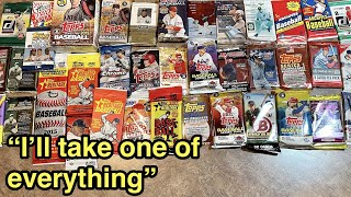 I BOUGHT ONE OF EVERY PACK IN THE BASEBALL CARD STORE!  (OVER 40 PACKS!)