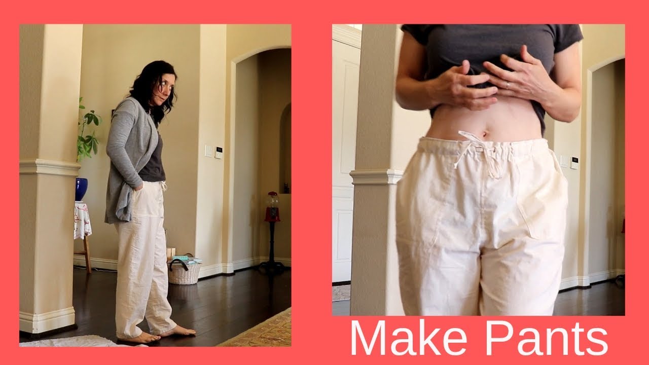 DIY SWEATPANTS with pockets & elastic waistband with drawstring