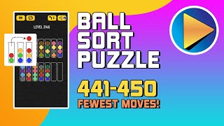 Ball Sort Puzzle Levels 441 to 450 Walkthrough [Fewest Moves!]