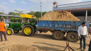 JD 5050D and 5310 Pulling Heavy Double axle Trailer || डबल एकल वाली ट्रॉली में 13 टन लोड खींचा ||